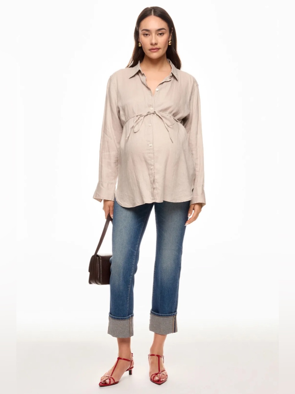 DL1961 Patti Straight Maternity Ankle Hulton Cuffed Jeans Size 27 EUC